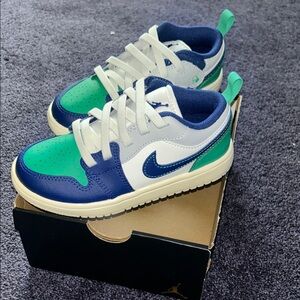 Nike Kids' Sneakers - Blue, Green, and White